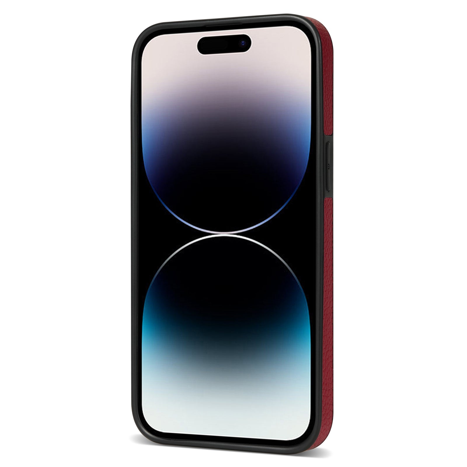 TPU+PU Leather Phone Case Card Holder for iPhone 15 Pro Shockproof Phone Cover with Ring Kickstand - Red TPU+PU Leather Phone Case Card Holder for iPhone 15 Pro Shockproof Phone Cover with Ring Kickstand - Red